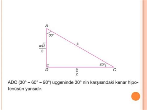 30 60 90 üçgeni formülü